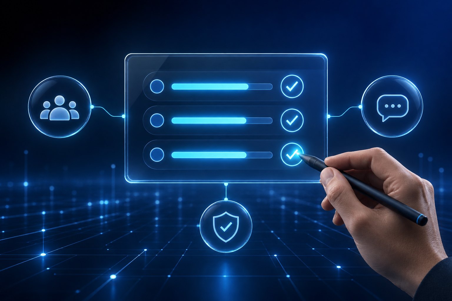 Digitale Projektübersicht mit Fortschritten, Teamkommunikation und Qualitätssicherung